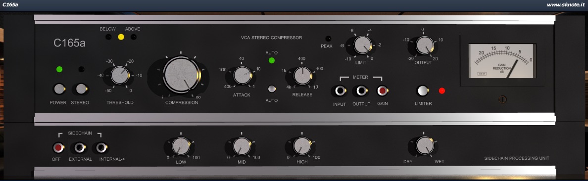 C165a – VCA compressor with saturating limiter – Punch, sustain, drive